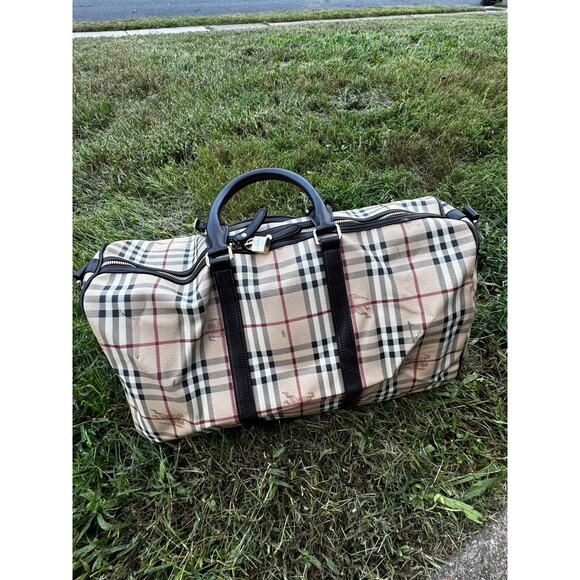 Burberry House Check Canvas/Leather Duffel Bag – Unused, Dust Bag Included - Picture 1 of 10